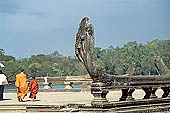 Angkor Wat temple, the water filled moat that surrounds the temple. 